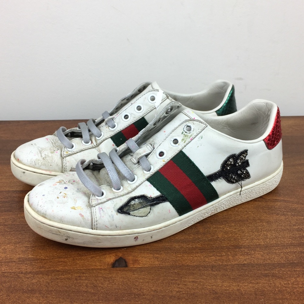 GUCCI ACE Women’s Crystal Arrow Sneaker Size EUR 37 / US 6.5.
